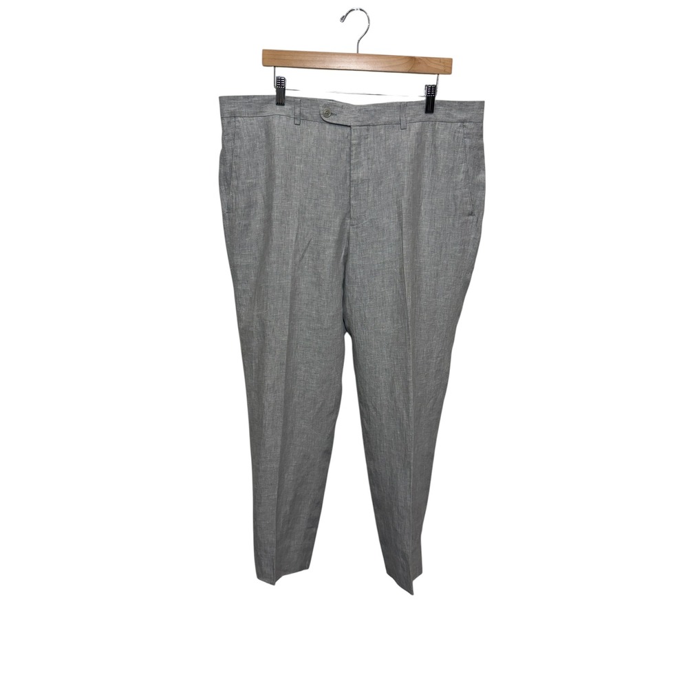 Joseph Abboud Mens Grey 40 Linen Trousers‎ Pants Lux Summer